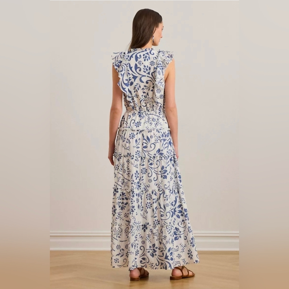 Lauren Ralph Lauren Women's Floral Cotton Voile Tiered Floral Maxi Dress 6 - Picture 2 of 10